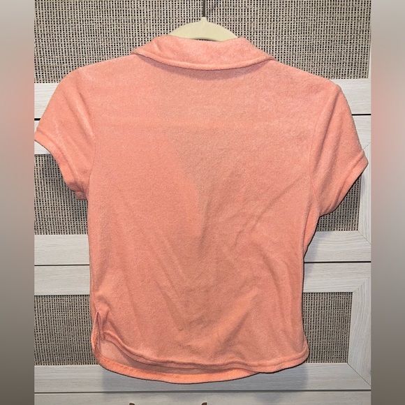 Y2K Almost Famous Coral Button Up Tee - Picture 4 of 4